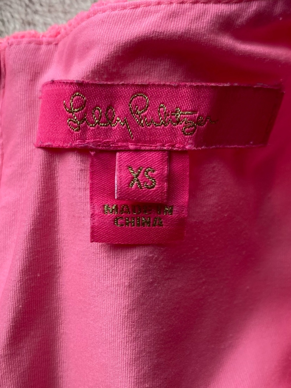 Lilly Pulitzer Maybelle Top Coral Wildflower Lace XS hot pink - Picture 10 of 16